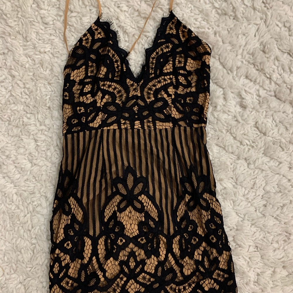 Brand new black lace mini dress